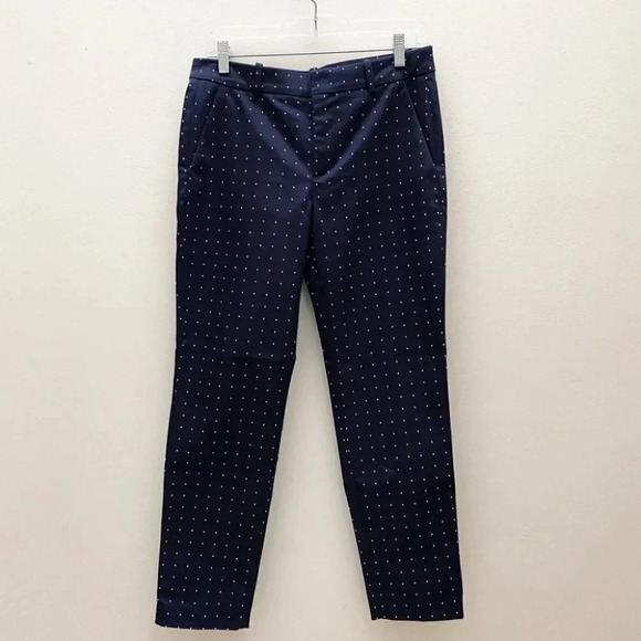 ZARA - Dark Navy Blue Polka Dot Dress Pants - Picture 2 of 4